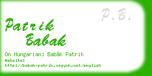 patrik babak business card