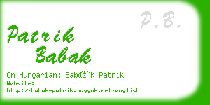 patrik babak business card